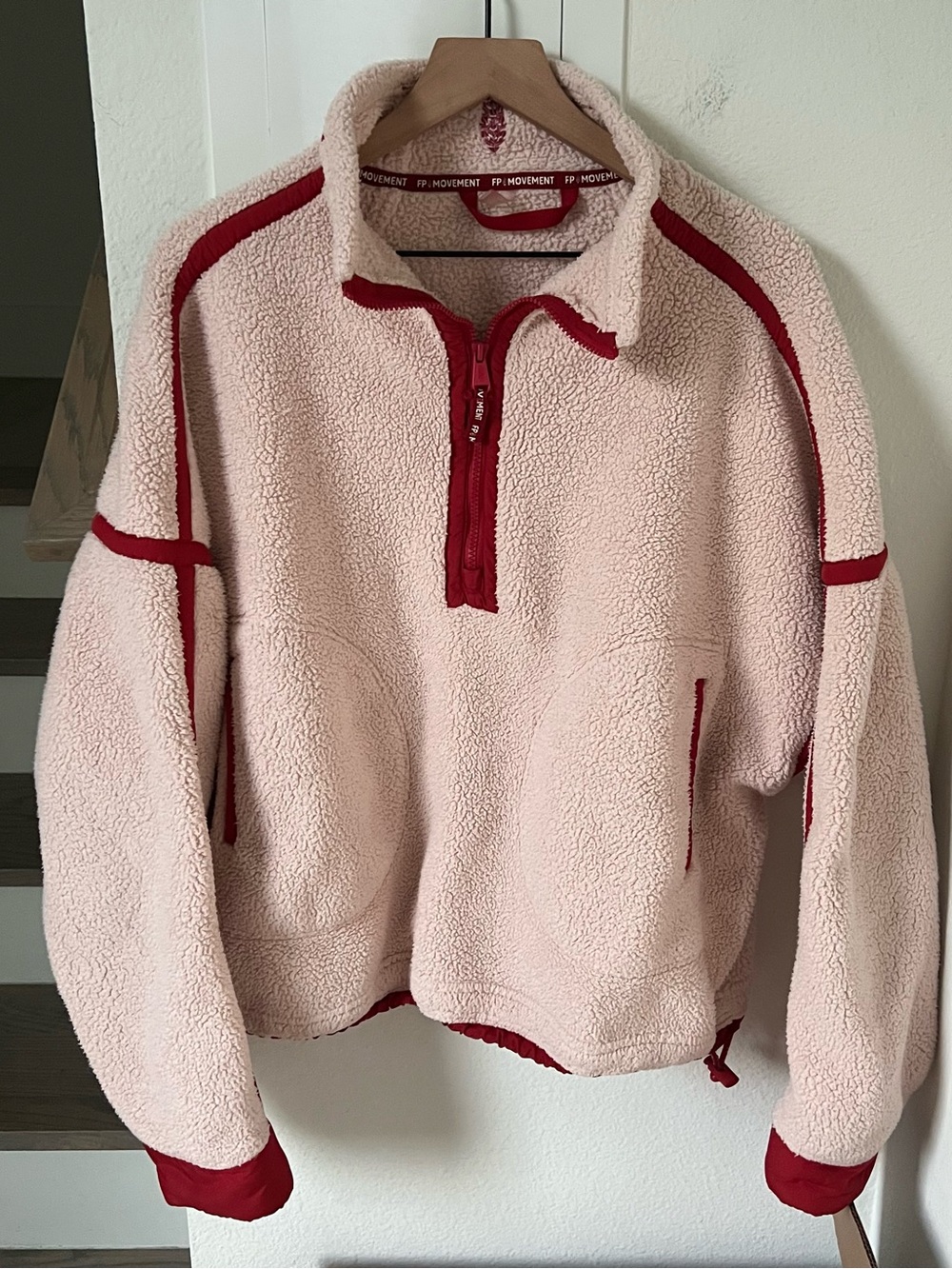 Free People Mountain High Half Zip Fleece Pullover - Ballet Slipper Pink - Picture 3 of 8